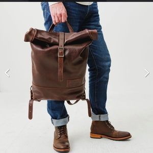 Portland Leather Goods Rolltop backpack in Coldbrew